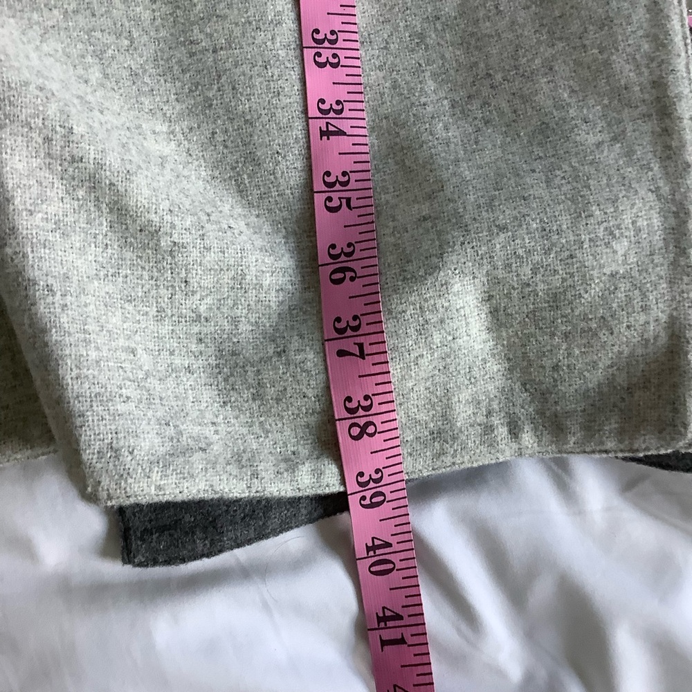 $179 Alfani Women's Gray Colorblocked Wing Collar Belted Waist Jacket Size L/XL - Picture 7 of 9